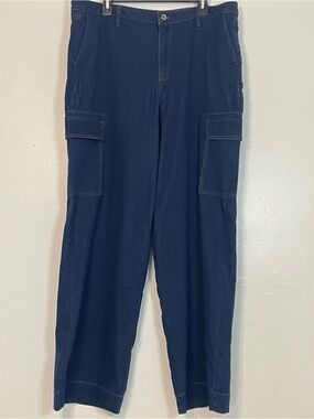 Women’s Dark Blue Cargo Pants with Side Pockets